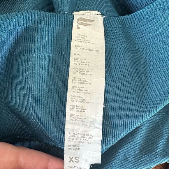 Fabletics Women's High Waisted Seamless Dot Tight Leggings XS Teal Blue - Picture 10 of 11